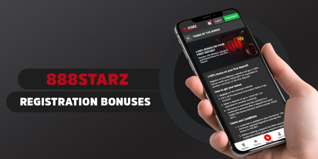 Bonuses for registration available on 888Starz website