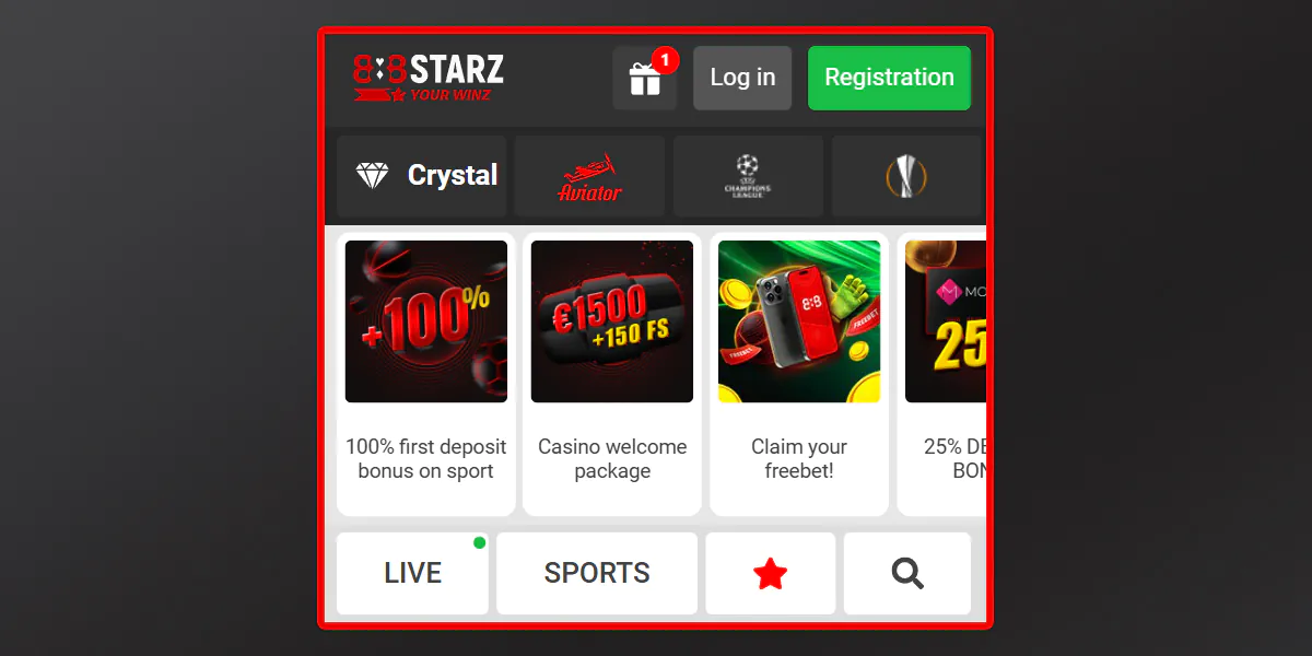 how to deposit money on 888starz step 1