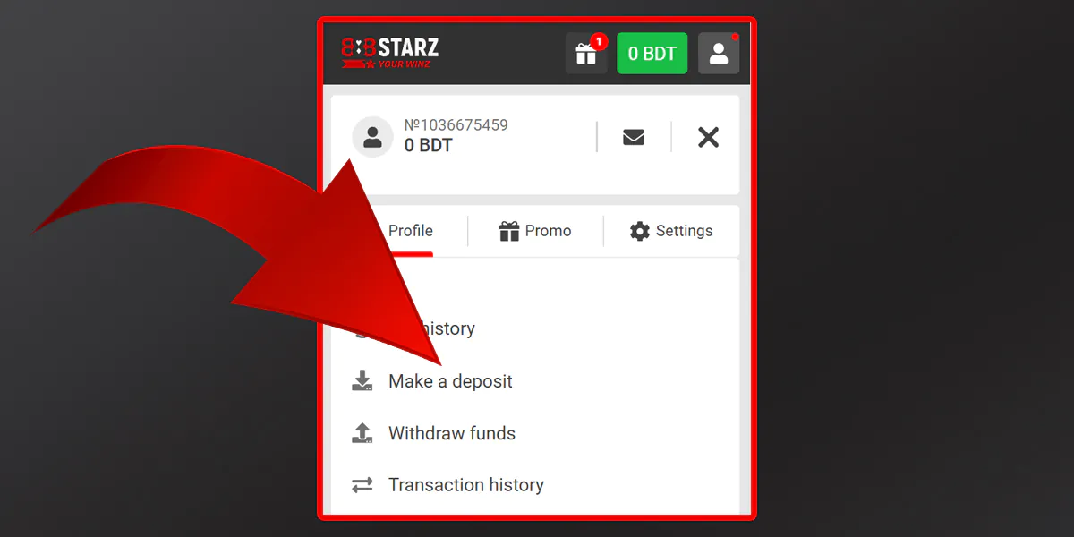 how to deposit money on 888starz step 3