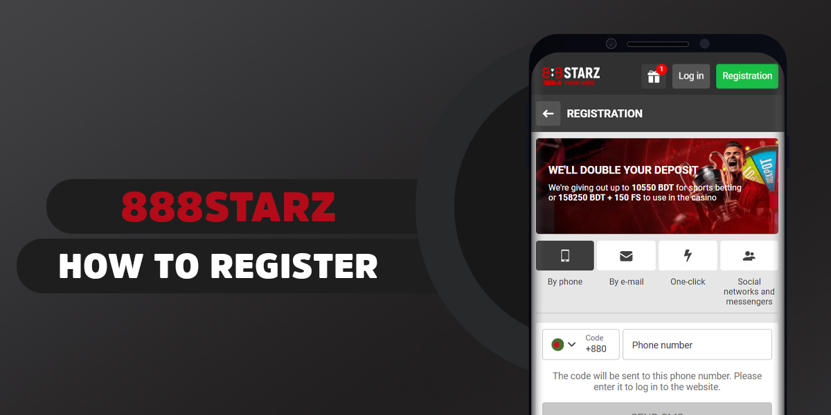 Instructions on how to register on the 888Starz platform