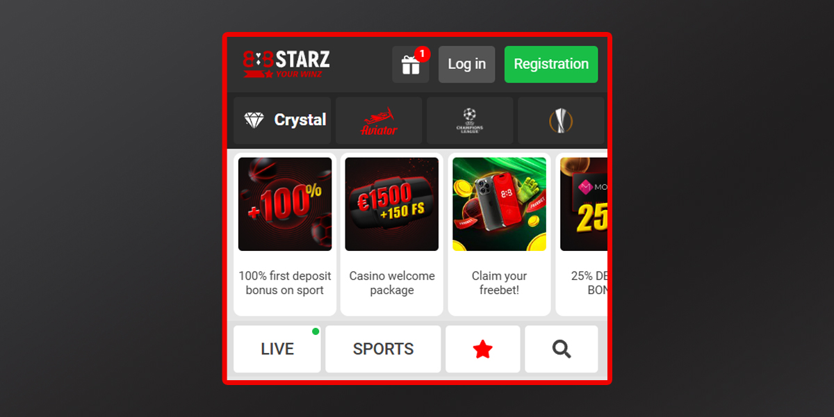 how to use 888starz promo codes when registering step 1